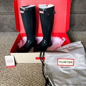 Hunter Women's Dark Slate Original Tour Gloss Boot